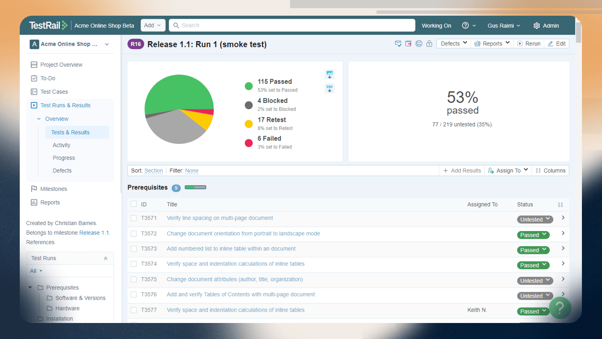 Test management